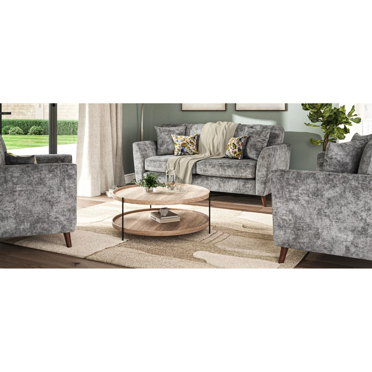 Naples Grey Velvet Armchair – image 9