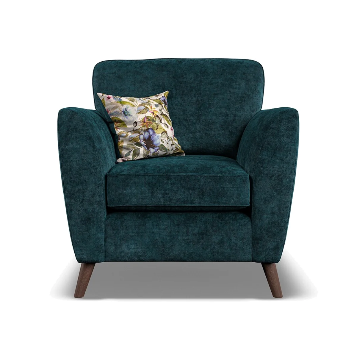 Naples Teal Velvet Armchair – image 1