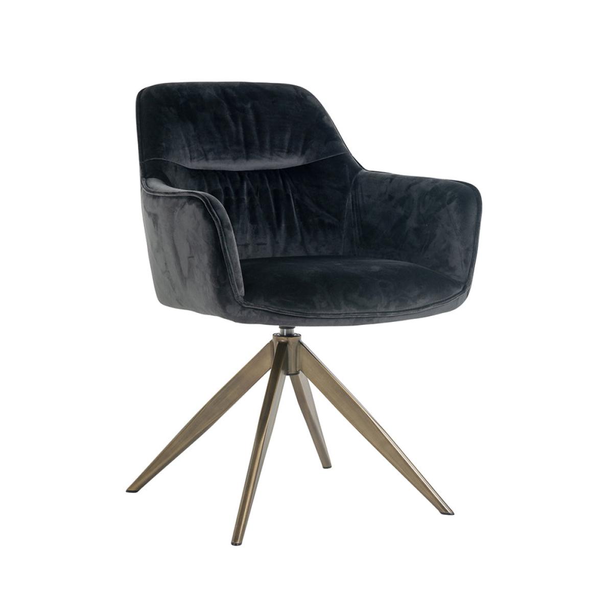 Richmond Aline Swivel Chair Antracite Velvet – image 2