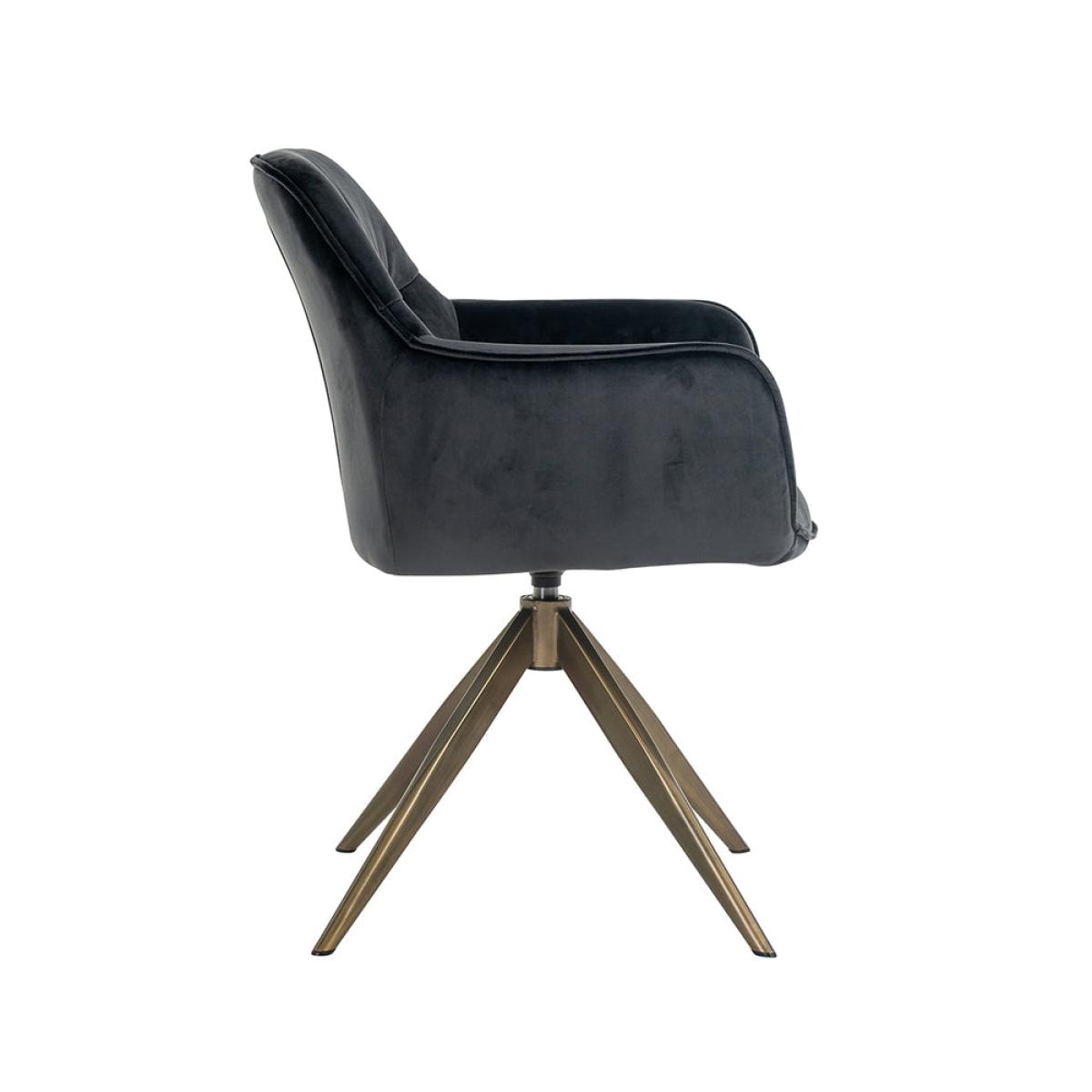 Richmond Aline Swivel Chair Antracite Velvet – image 3
