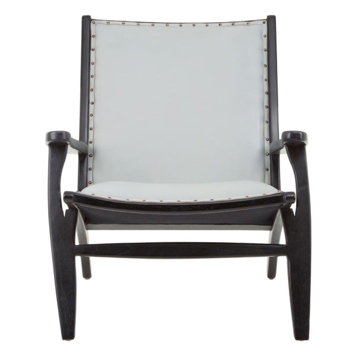 Olivia's Kate Leaned Occasional Chair Leather Grey – image 2