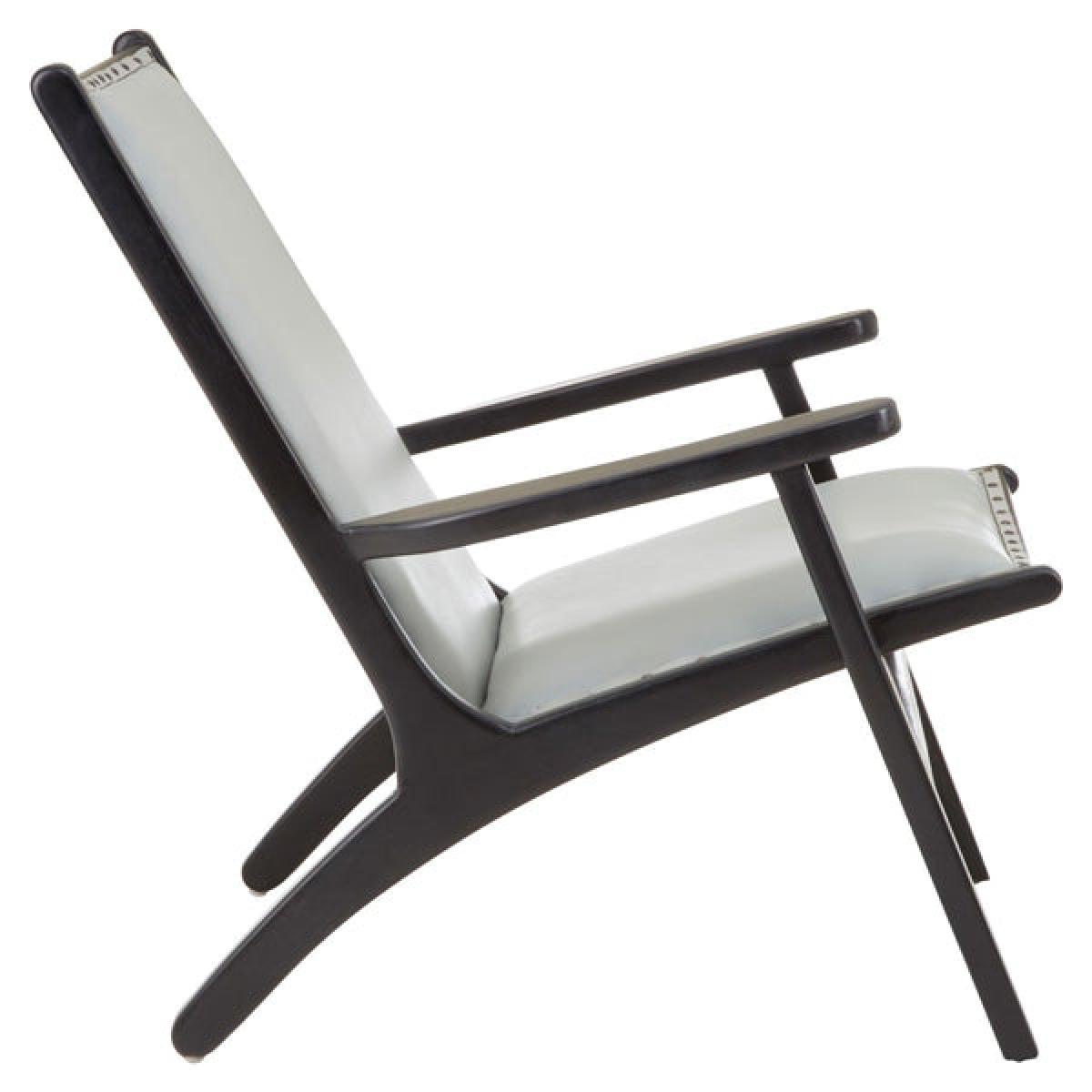 Olivia's Kate Leaned Occasional Chair Leather Grey – image 3