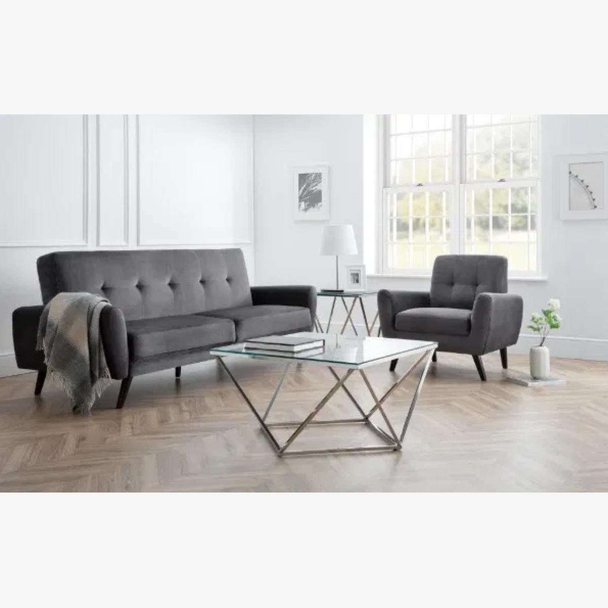 Julian Bowen Monza Chair - Dark Grey Velvet In DarkGrey – image 1