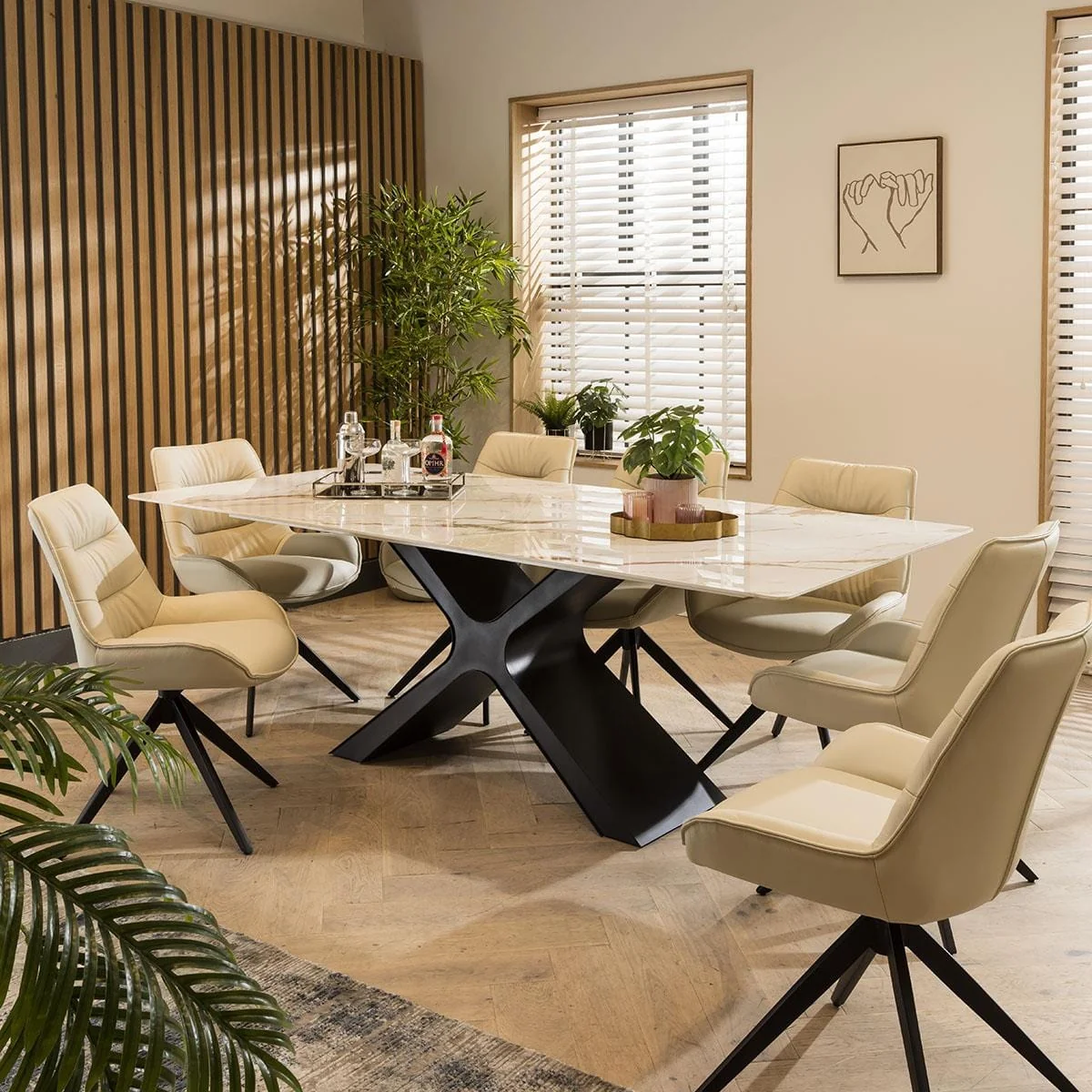 Modern Swivel Genuine Leather Kitchen Dining Room Chair Cream – image 5