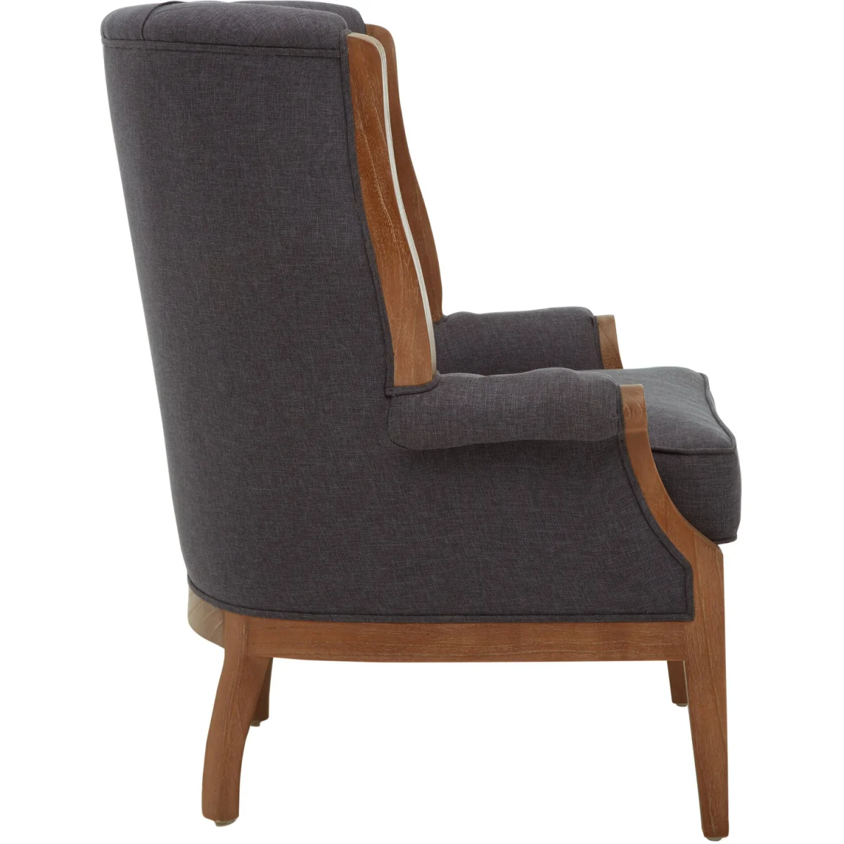 Orsina Cabra Graphite Grey Chair with Tufted Back - Grey – image 3