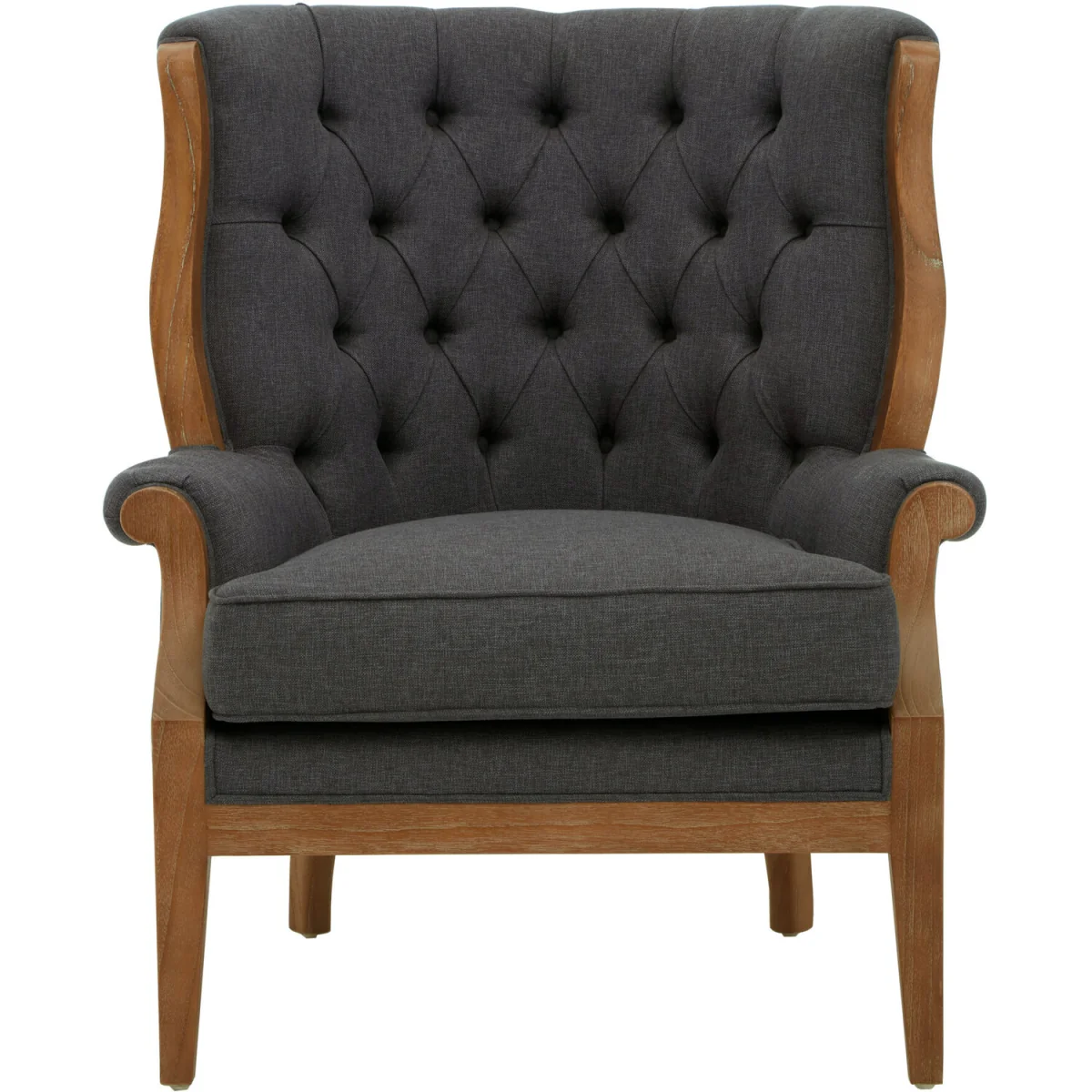 Orsina Cabra Graphite Grey Chair with Tufted Back - Grey – image 4