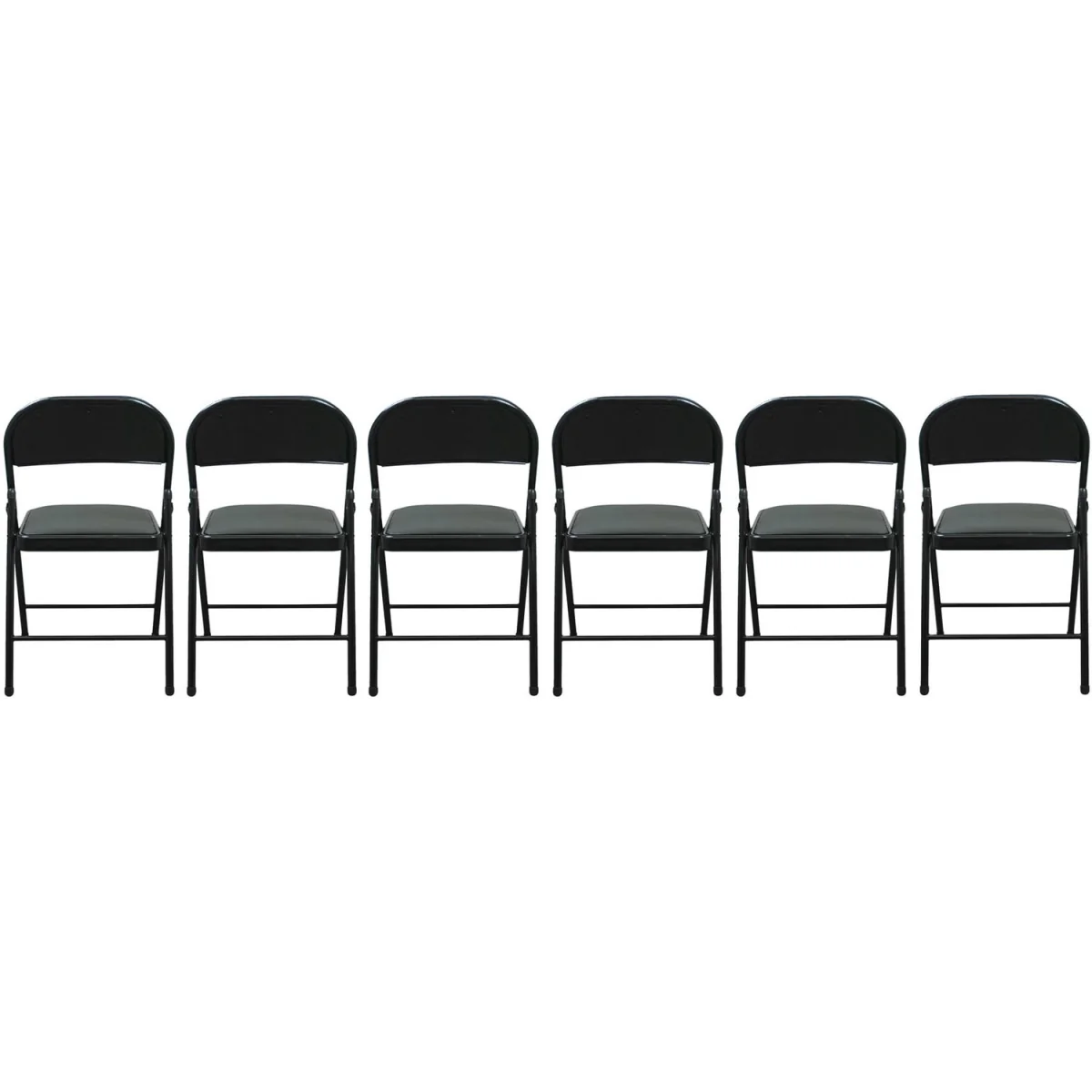 TekBox 6x Folding Faux Leather Chairs - Black – image 2