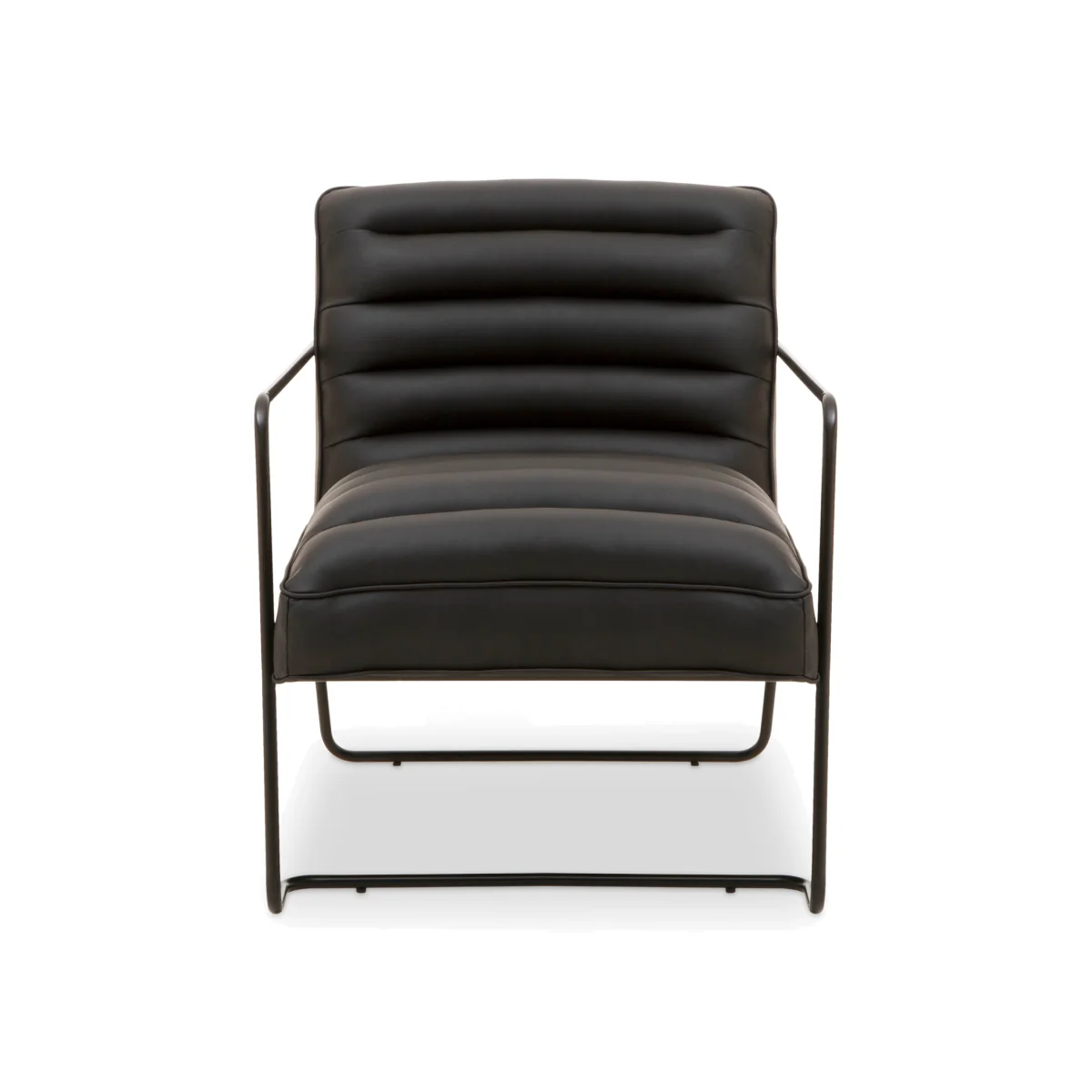 New Foundry Leather Effect Black Chair - Black – image 1