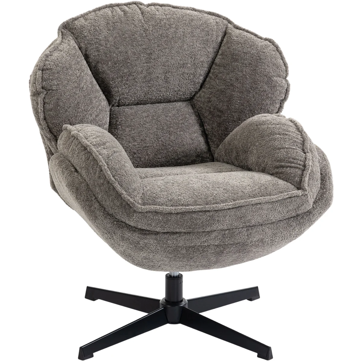 HOMCOM Accent Chair with Swivel for Living Room - Grey – image 9