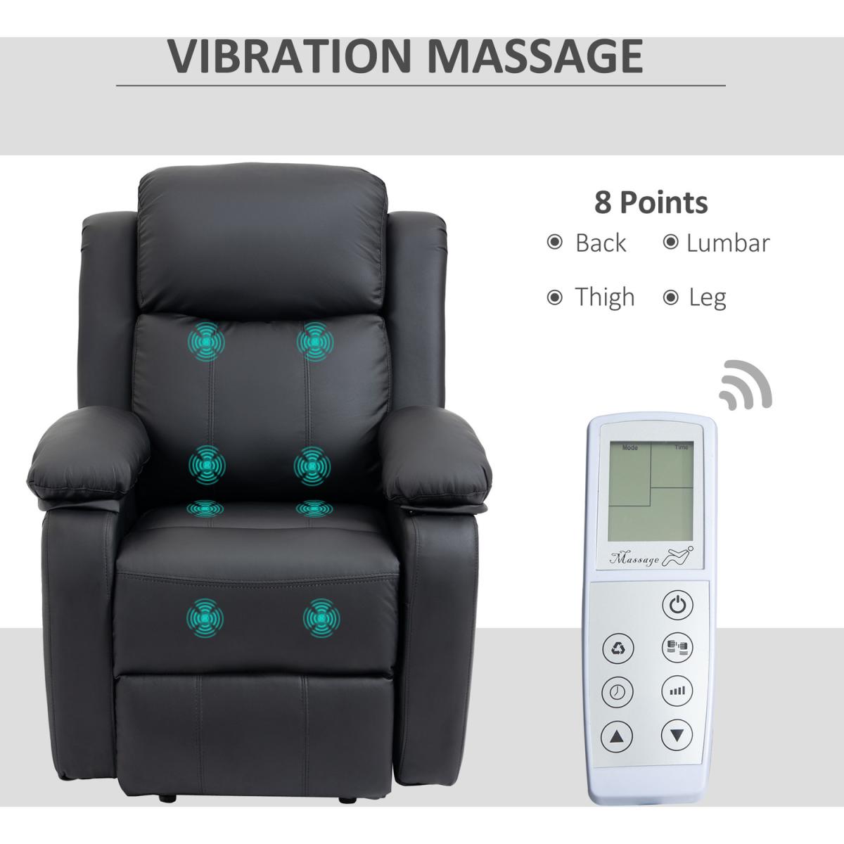 Electric Power Lift Recliner Chair Vibration Massage Sofa Lounge - Black – image 5