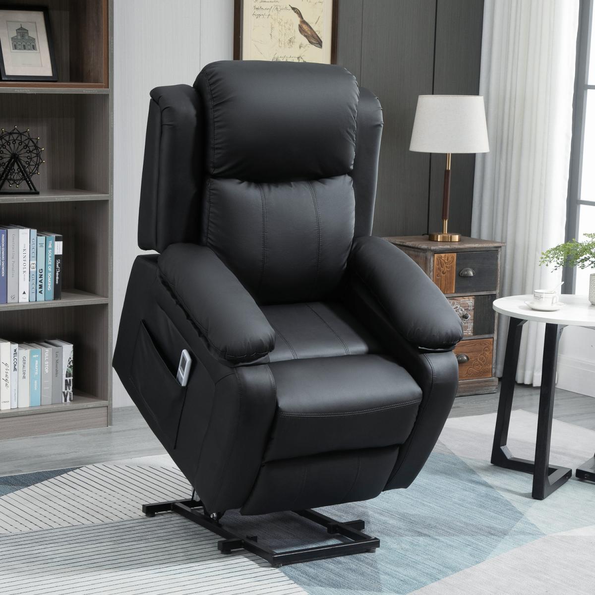 Electric Power Lift Recliner Chair Vibration Massage Sofa Lounge - Black – image 1