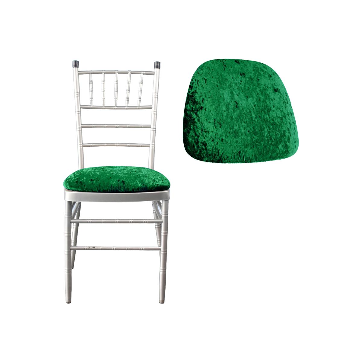 Velvet Chair Seat Cover - Emerald Green