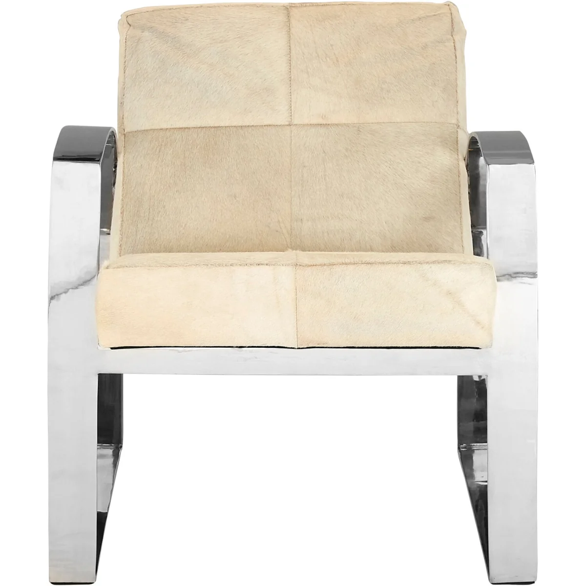 Kensington Townhouse Hairon Leather Chair With Steel Legs - Cream – image 2