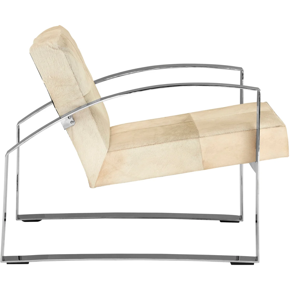 Kensington Townhouse Hairon Leather Chair With Steel Legs - Cream – image 3