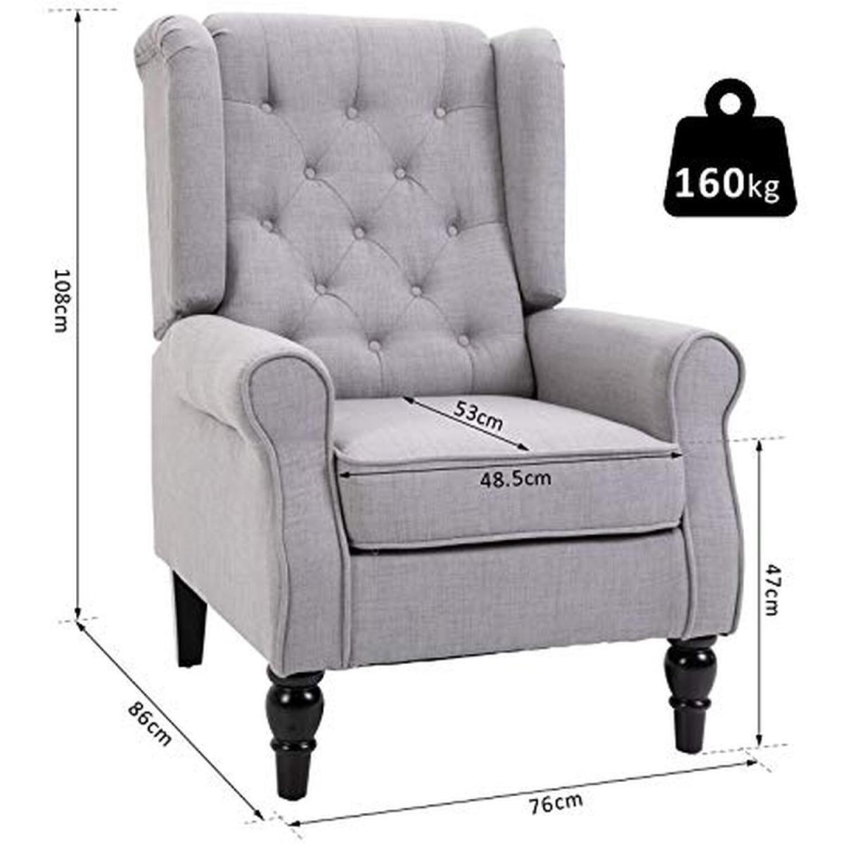 Tufted Accent Armchair Grey - Grey – image 4