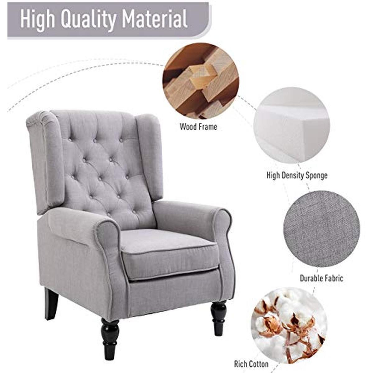 Tufted Accent Armchair Grey - Grey – image 6