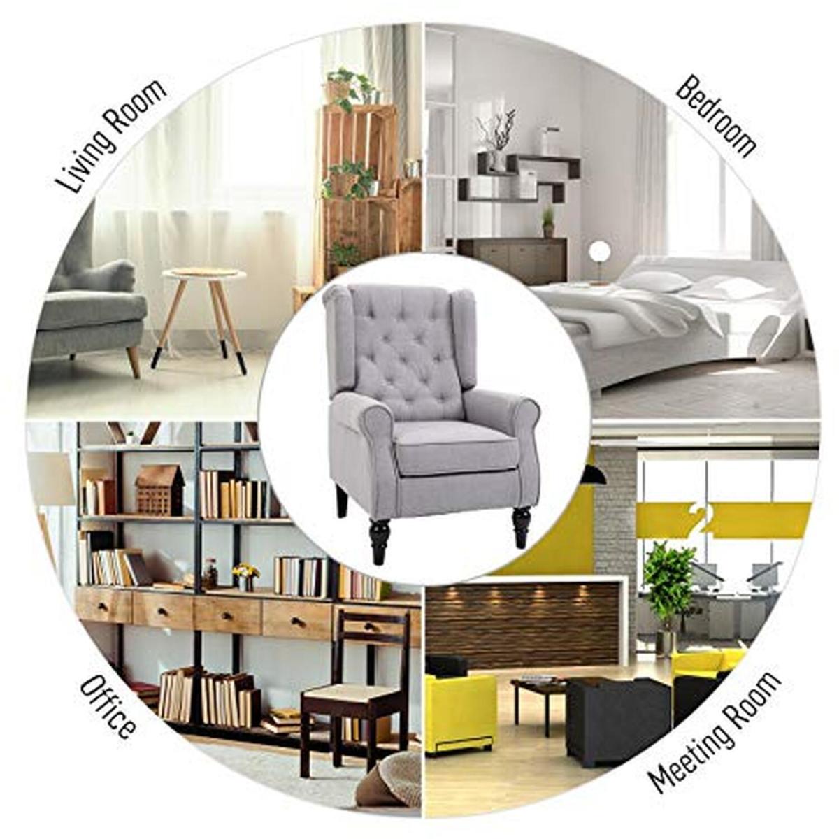 Tufted Accent Armchair Grey - Grey – image 8