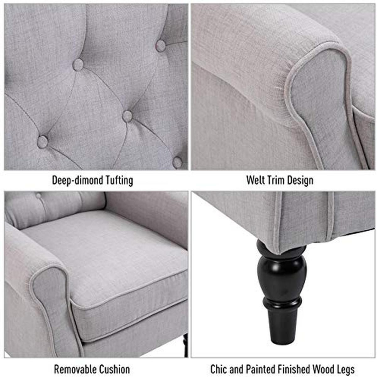 Tufted Accent Armchair Grey - Grey – image 9