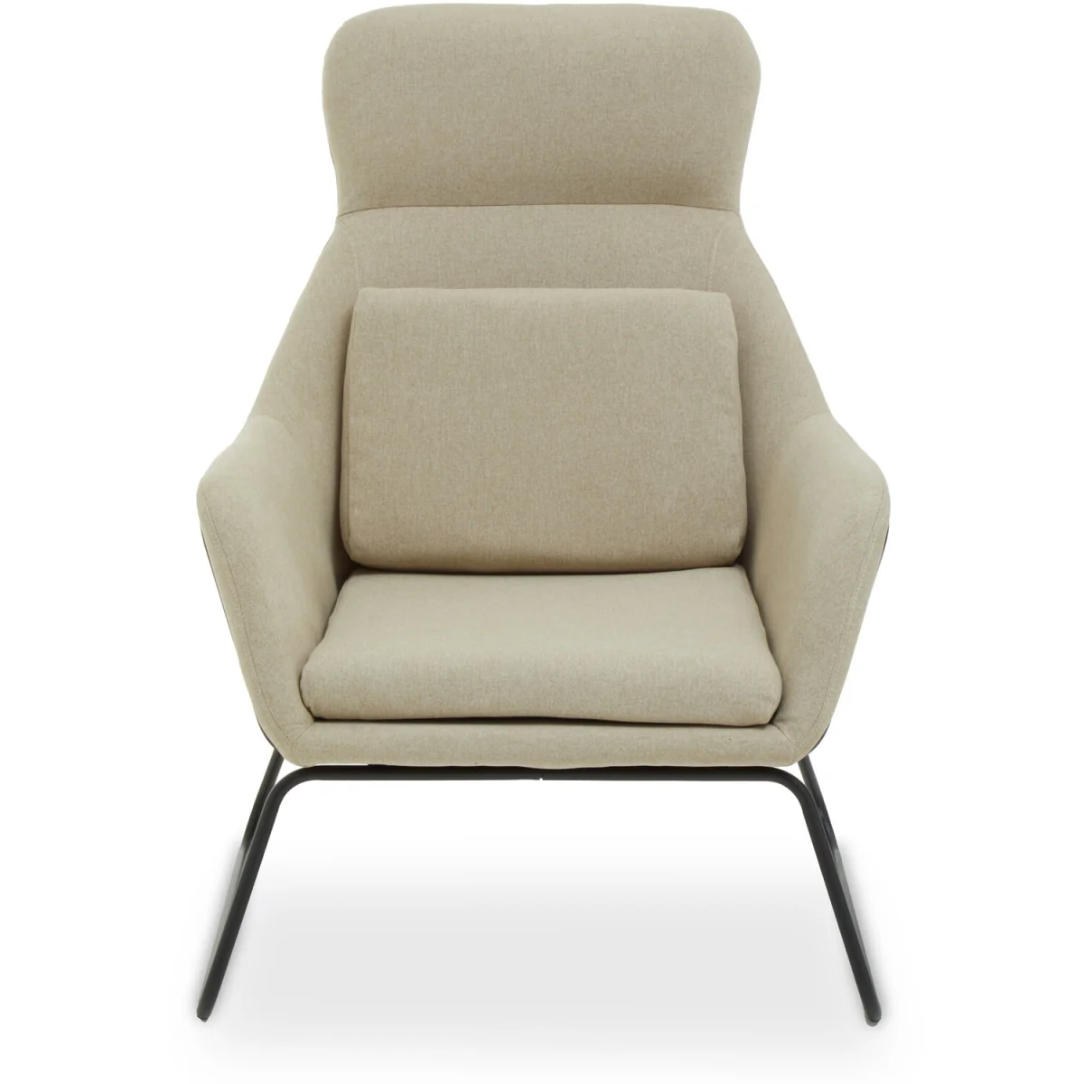 Stockholm Natural Chair With Black Metal Frame - Cream – image 2