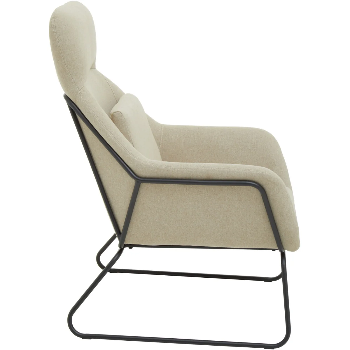Stockholm Natural Chair With Black Metal Frame - Cream – image 3