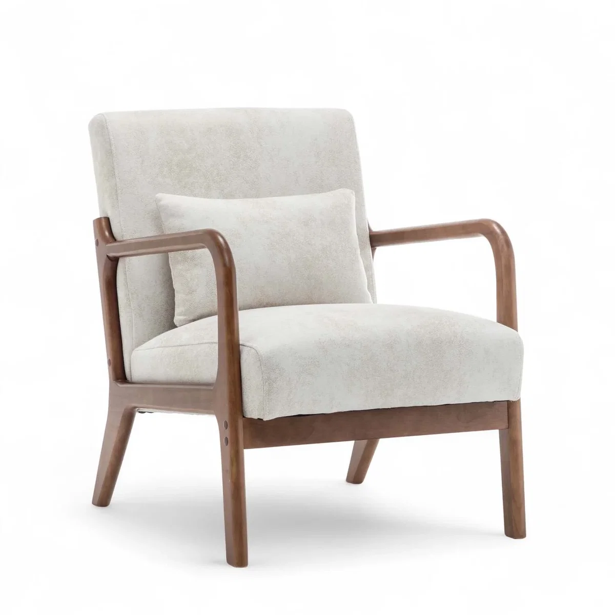 Faux Leather Suede Cream Hertford Accent Chair - Cream – image 3