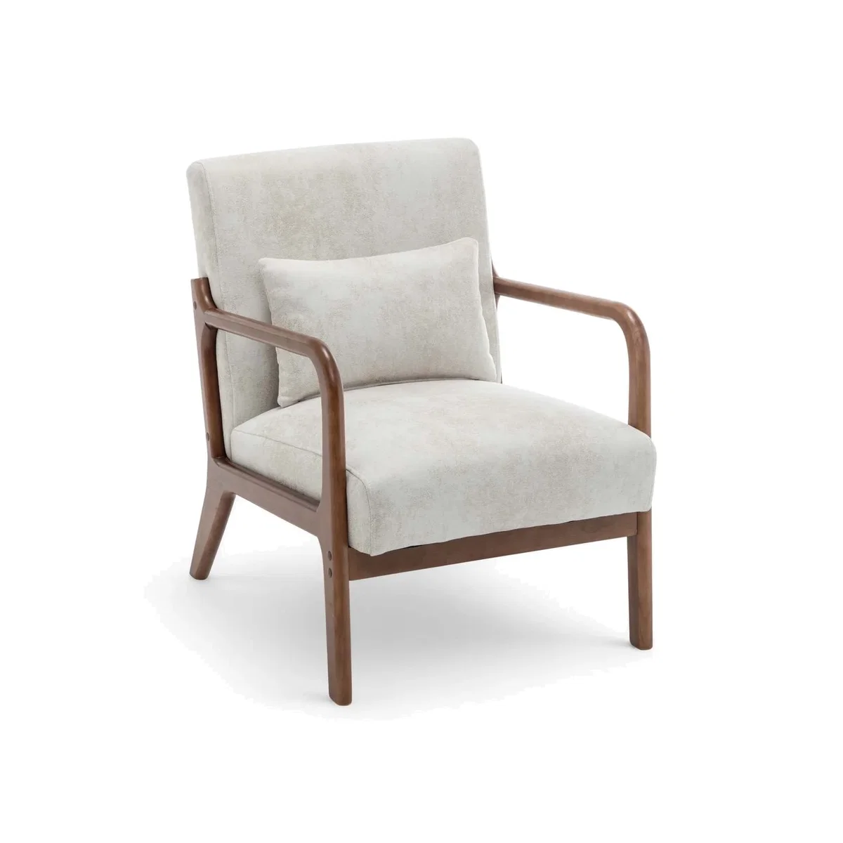 Faux Leather Suede Cream Hertford Accent Chair - Cream – image 1