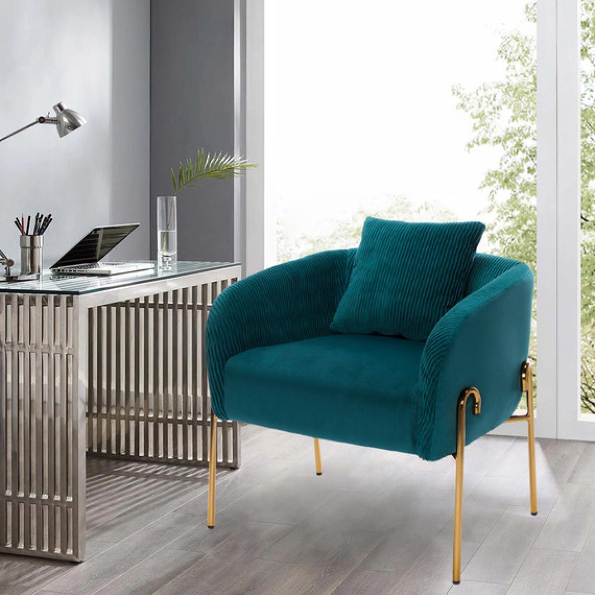 Pleated Velvet Accent Chair Single/Double - Green / Single – image 1