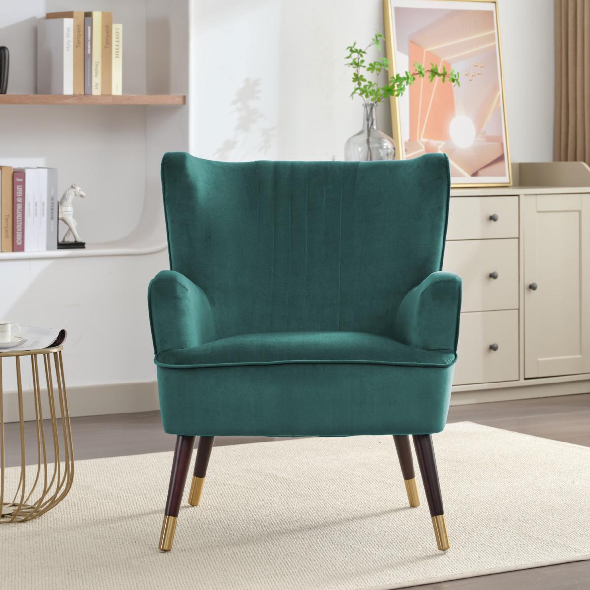 Madison Velvet Fabric Accent Chair - Green – image 2