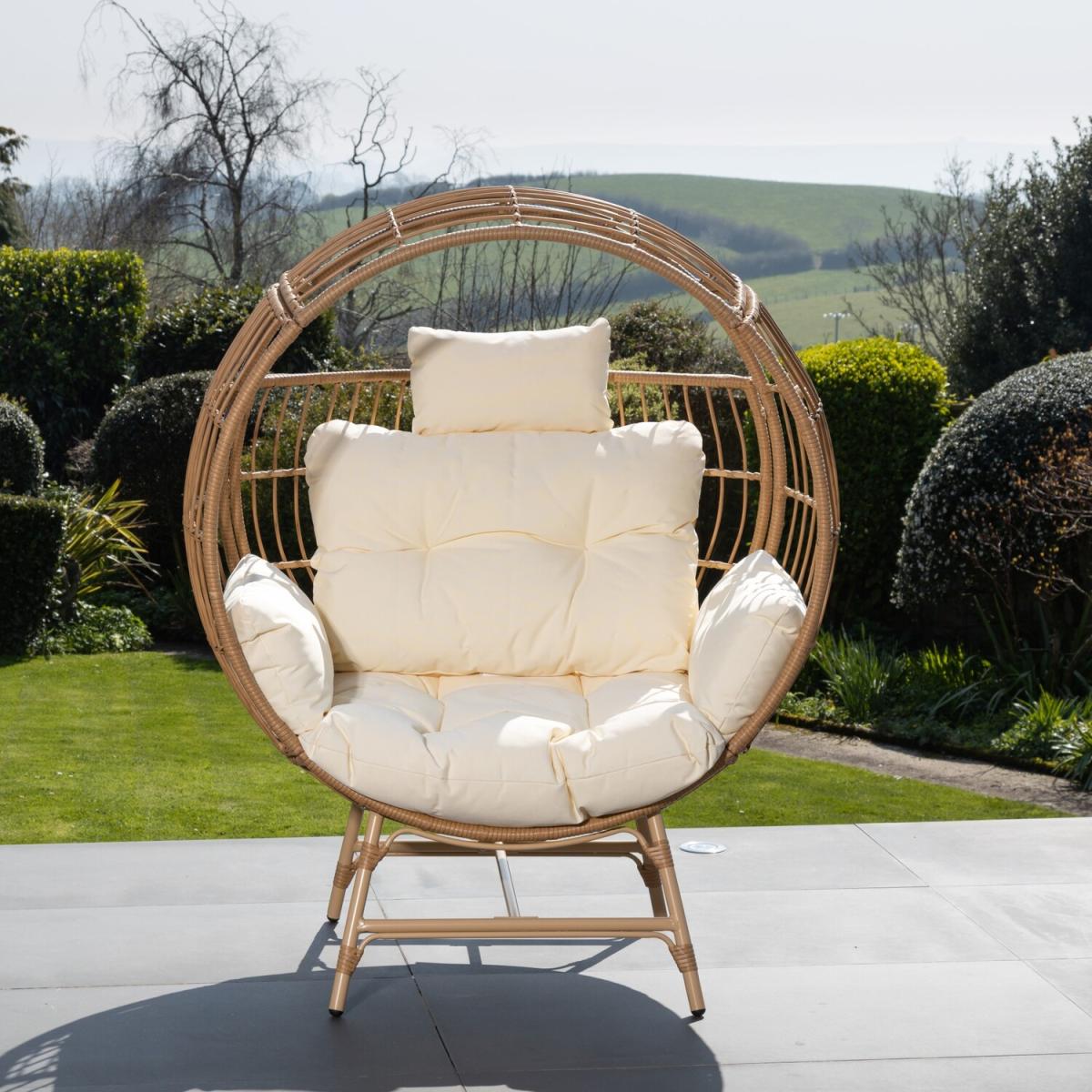 Harmony Round Standing Egg Chair - Cream