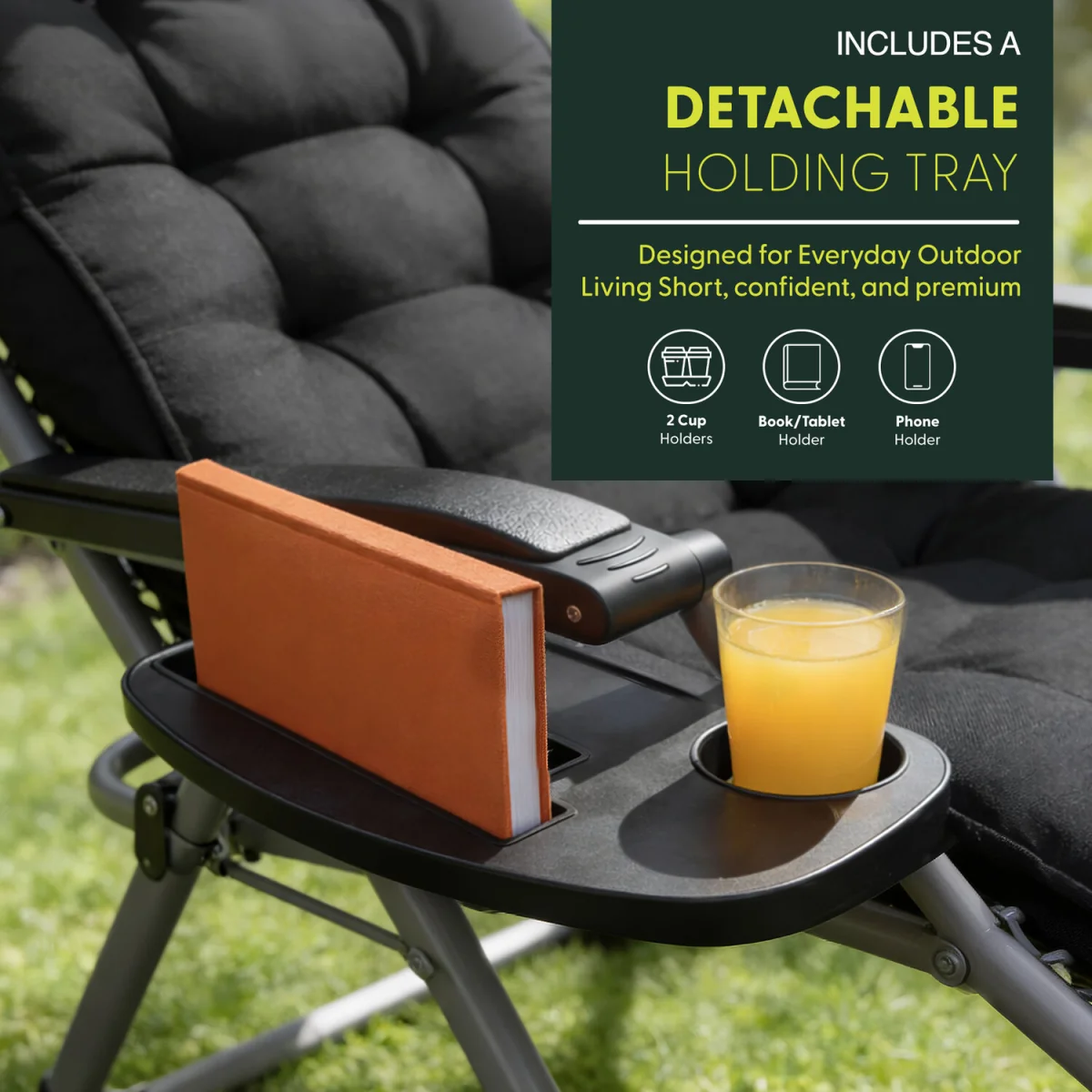 Keplin Square Tube Gravity Chair with Cushion – Extra Wide 72cm – image 7