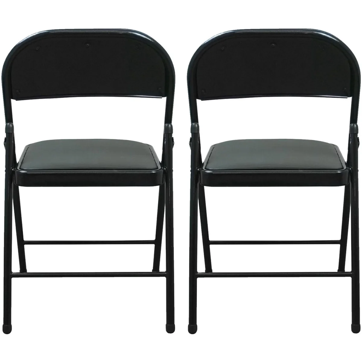 TekBox 2x Folding Faux Leather Chairs - Black – image 2