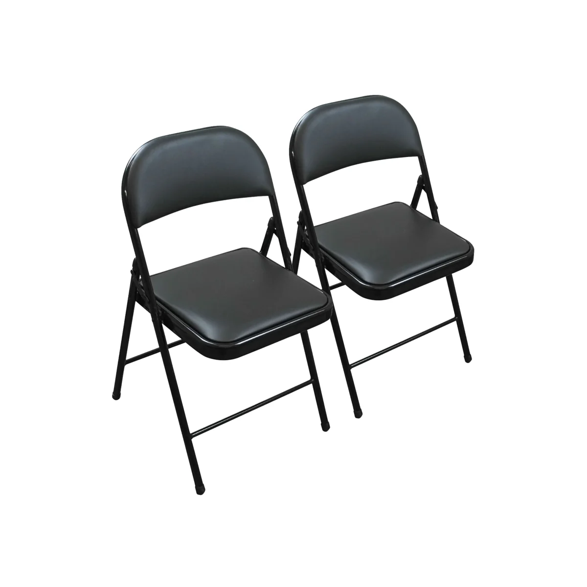 TekBox 2x Folding Faux Leather Chairs - Black – image 1
