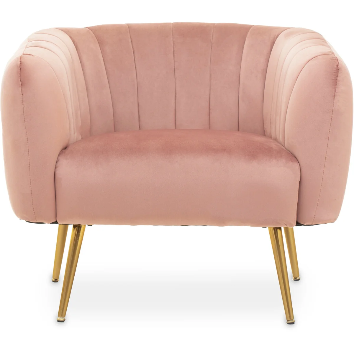 Larissa Pink Velvet Channel Tufted Accent Chair - Pink – image 2