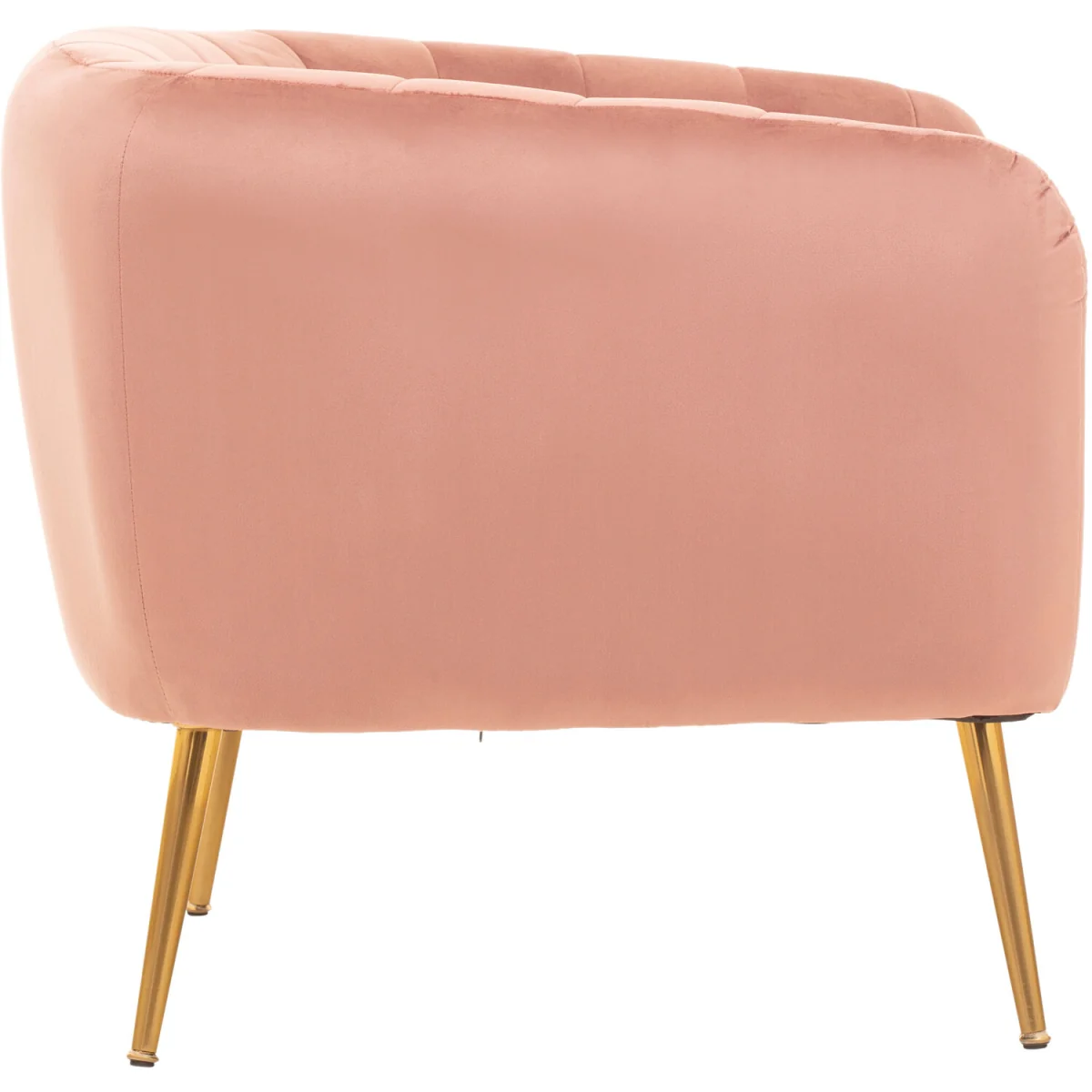 Larissa Pink Velvet Channel Tufted Accent Chair - Pink – image 4