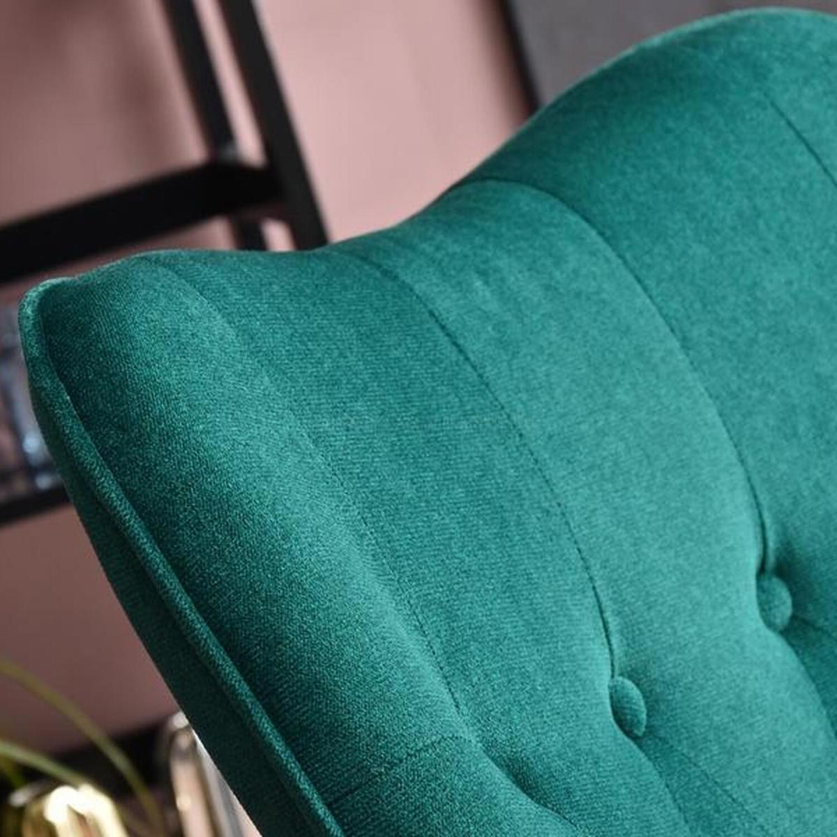 Swifel Velvet Chair in Green on Silver Chrome Base - Trini – image 5