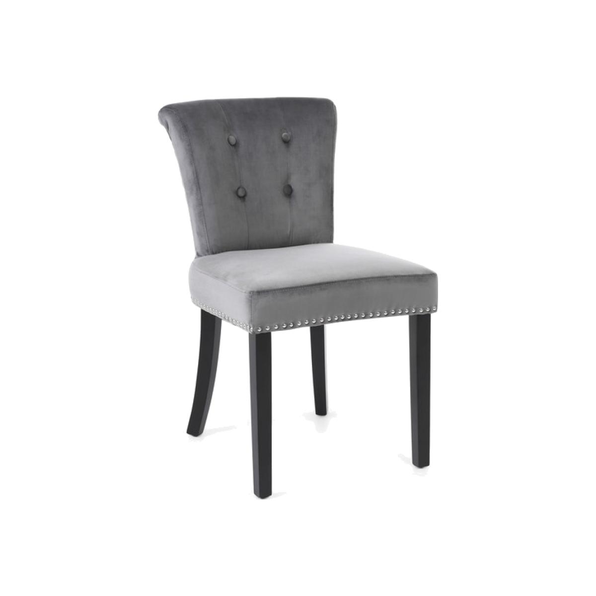 Pair of Sandringham Lionhead Brushed Velvet Grey Accent Chairs - Grey – image 1