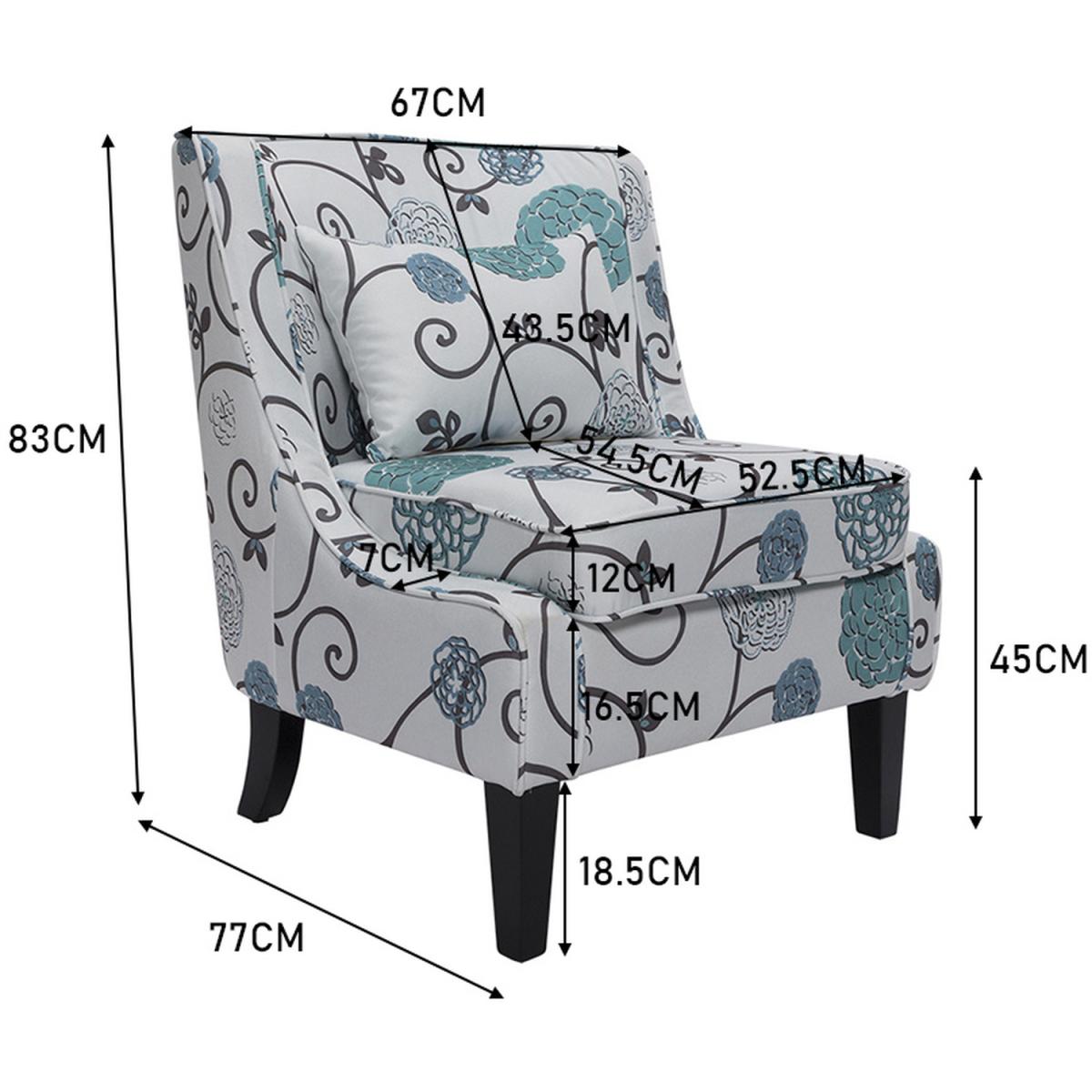 Armless Accent Chair - Floral – image 8