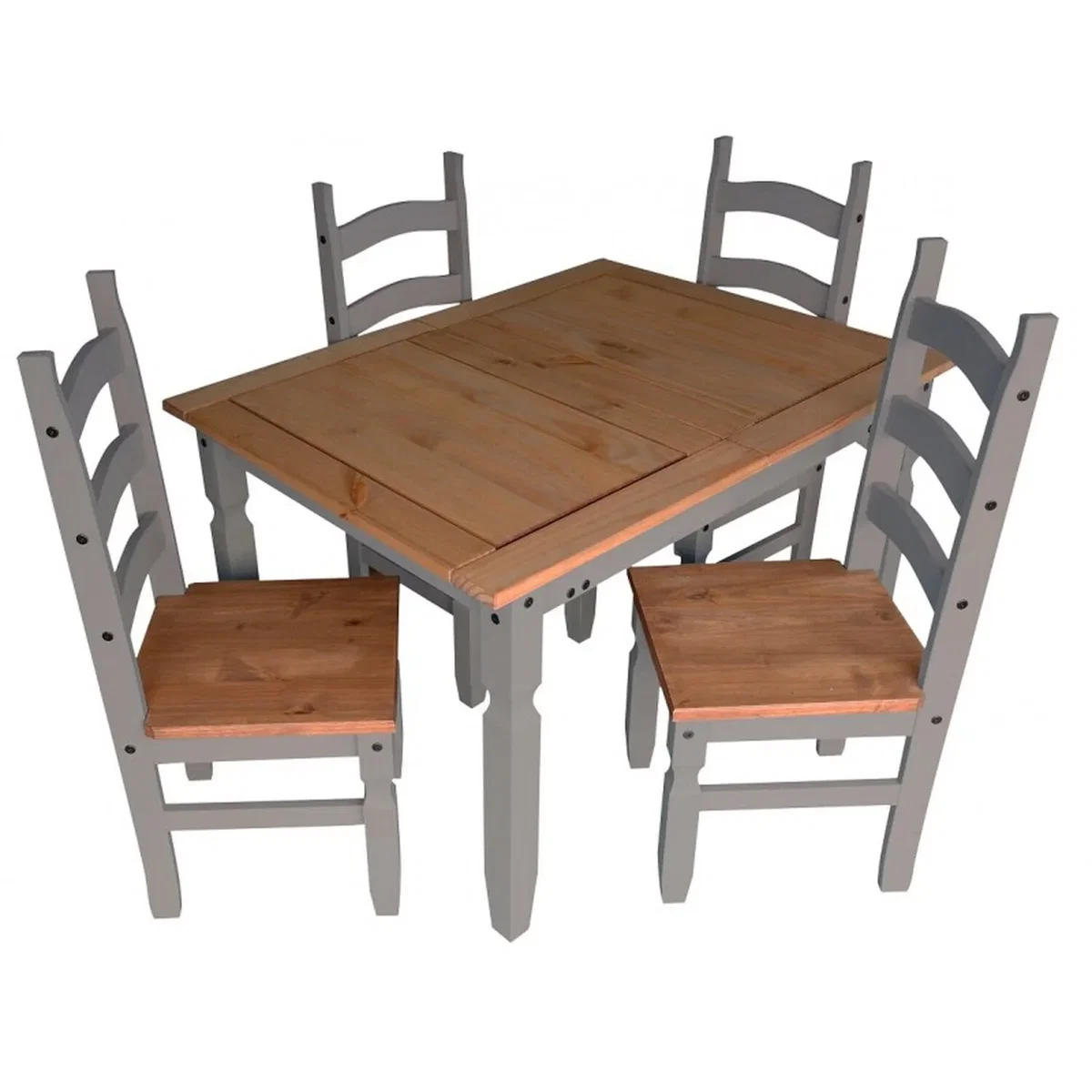 Corona Small Extending Table 4 Chairs - Distressed Grey Wax – image 2