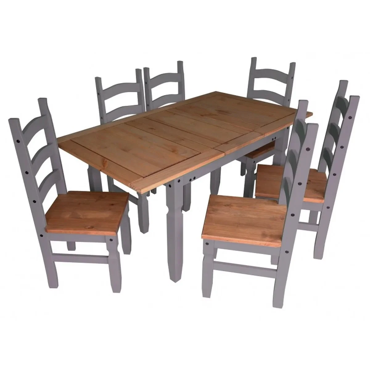 Corona Small Extending Table 4 Chairs - Distressed Grey Wax – image 3