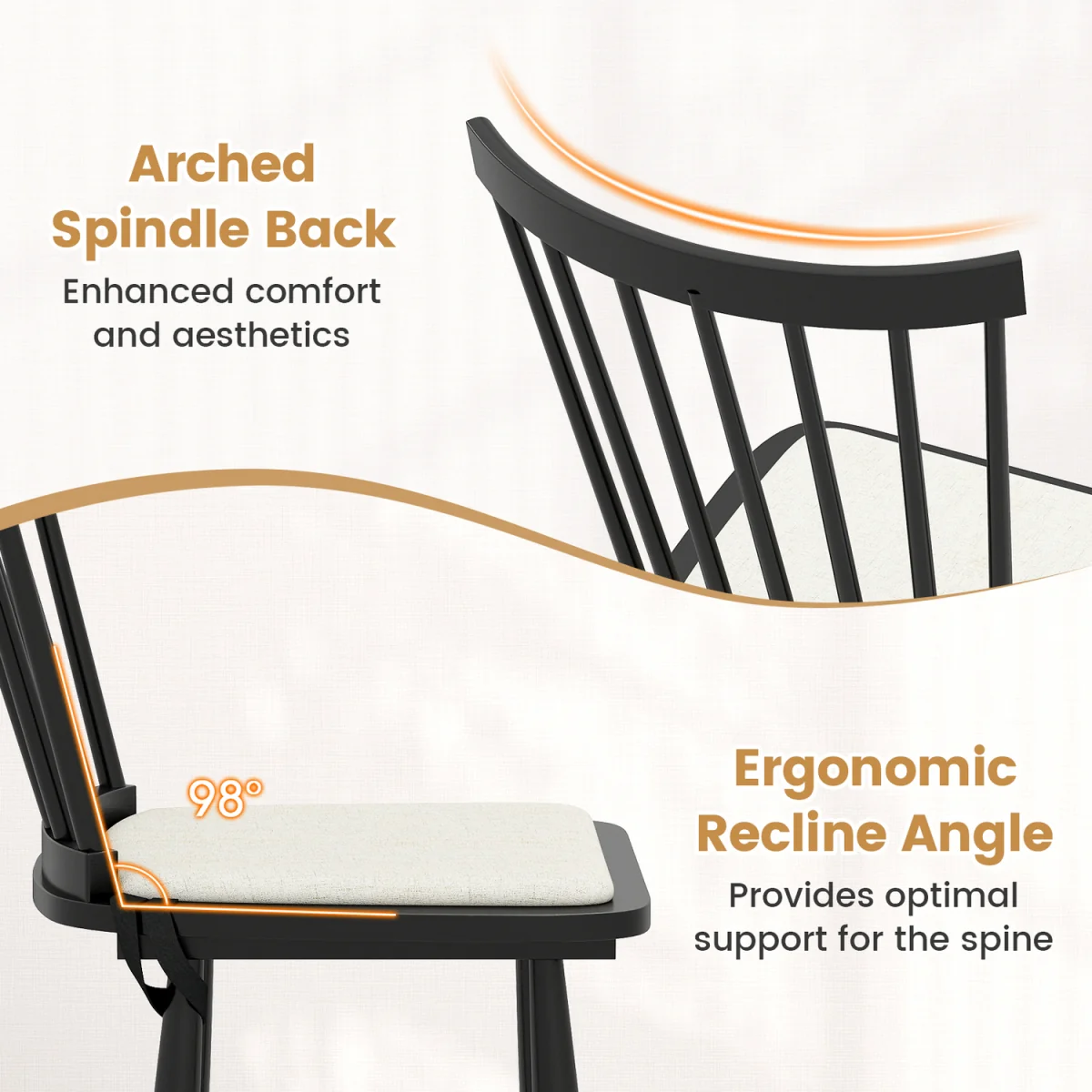 Set of 2 Farmhouse Wooden Chairs – image 4