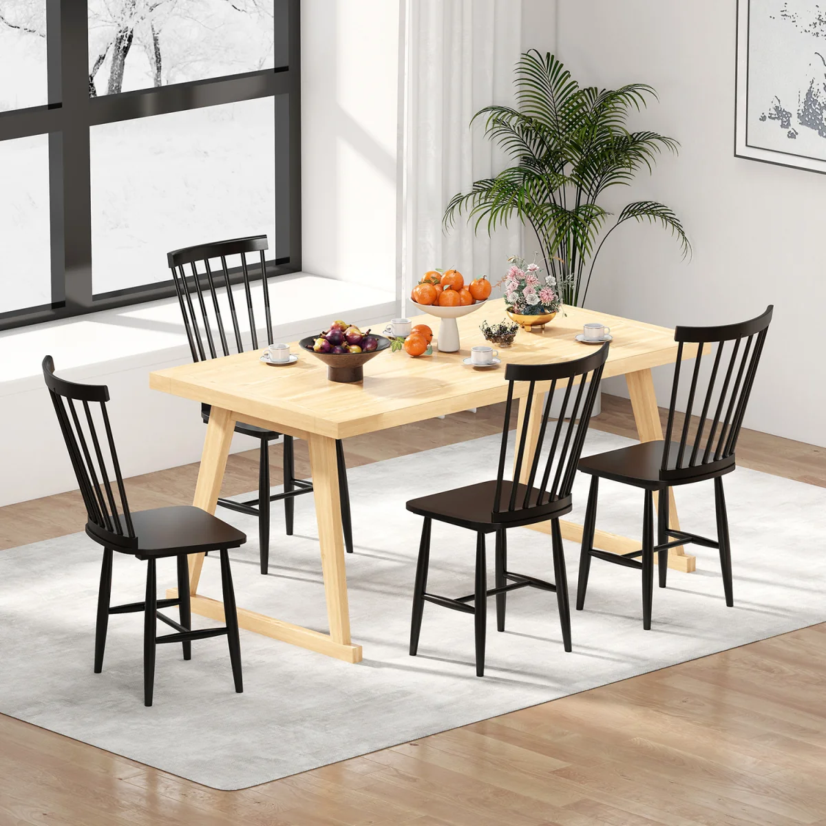 Set of 2 Farmhouse Wooden Chairs – image 9