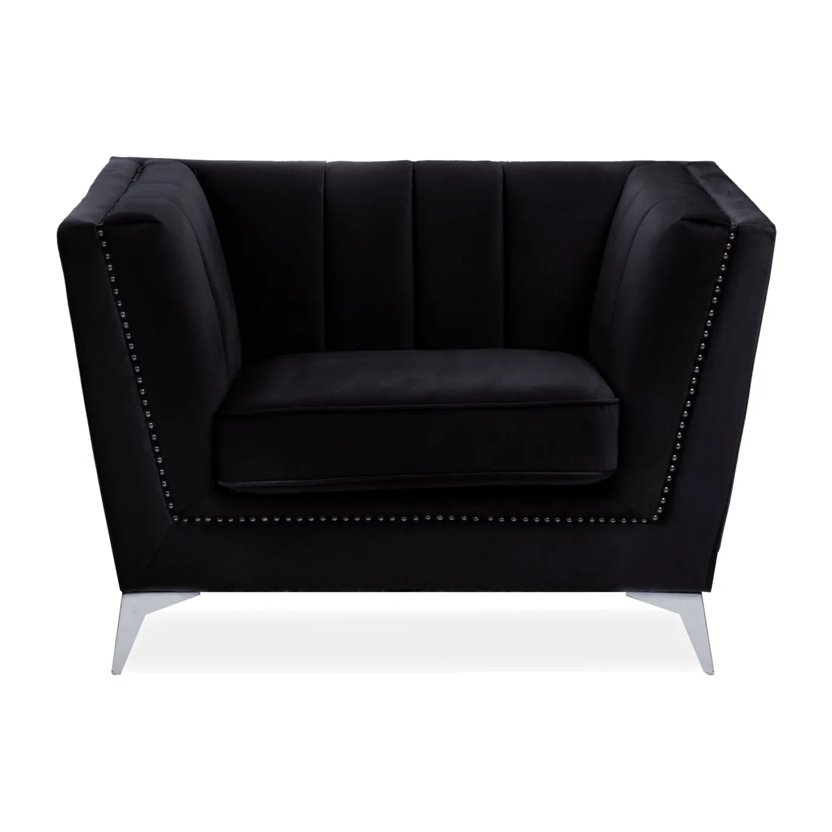 Hansa Black Velvet Chair - Black