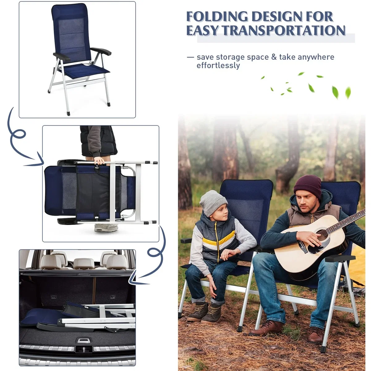 Costway 2-Piece Patio Folding Chairs - Blue – image 9