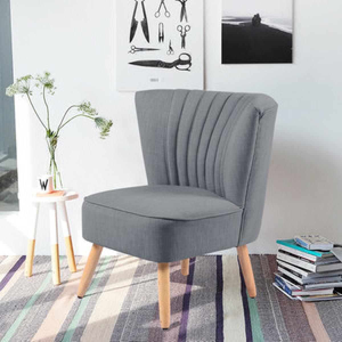 Cocktail Linen Accent Chair - Blue – image 11