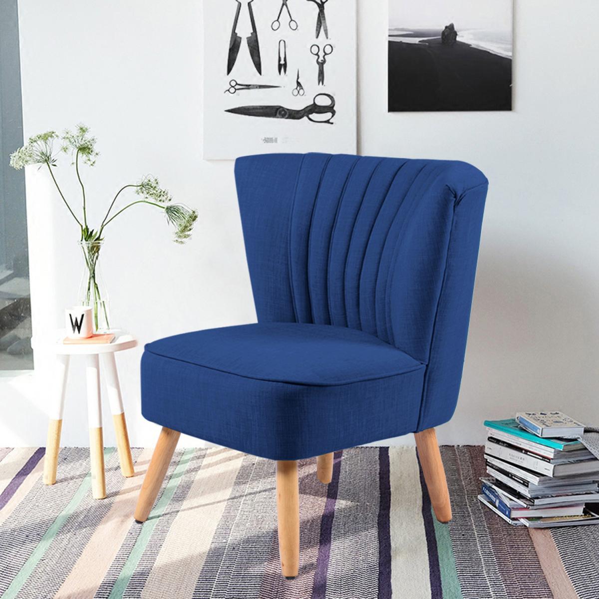 Cocktail Linen Accent Chair - Blue – image 4