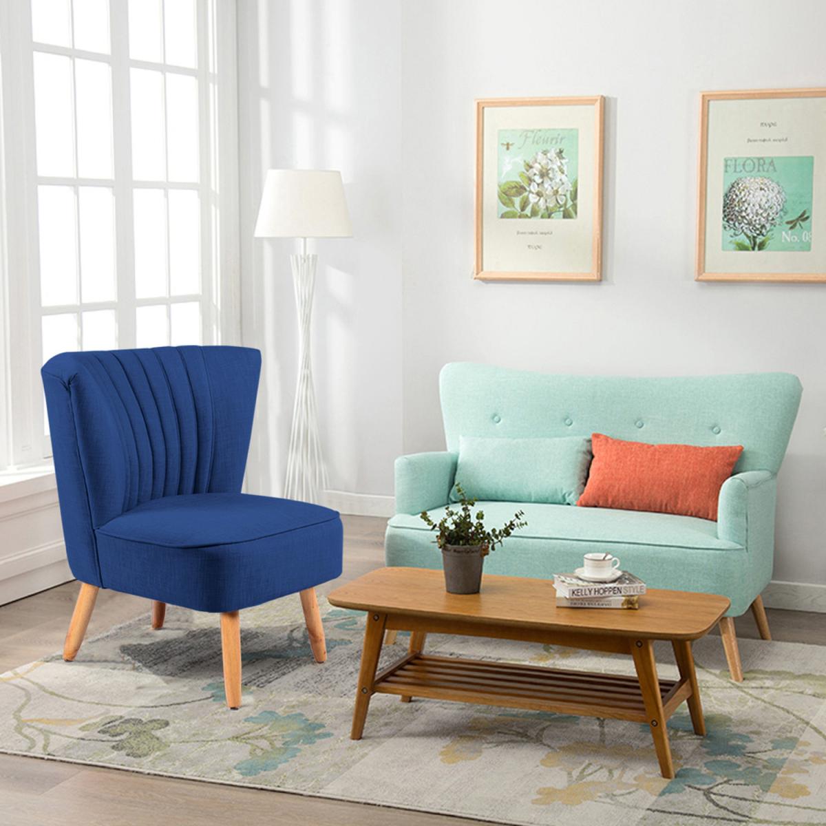 Cocktail Linen Accent Chair - Blue – image 5