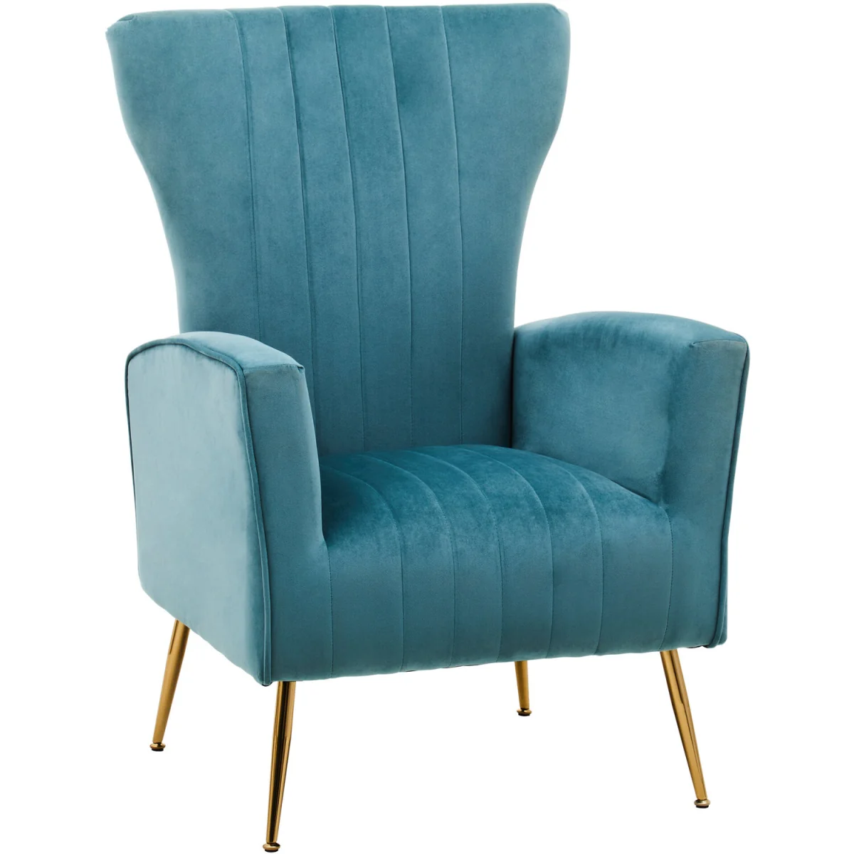 Zamora Green Velvet Accent Chair With Gold Finish Legs - Green – image 4
