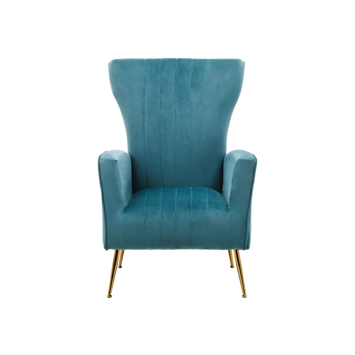 Zamora Green Velvet Accent Chair With Gold Finish Legs - Green – image 1