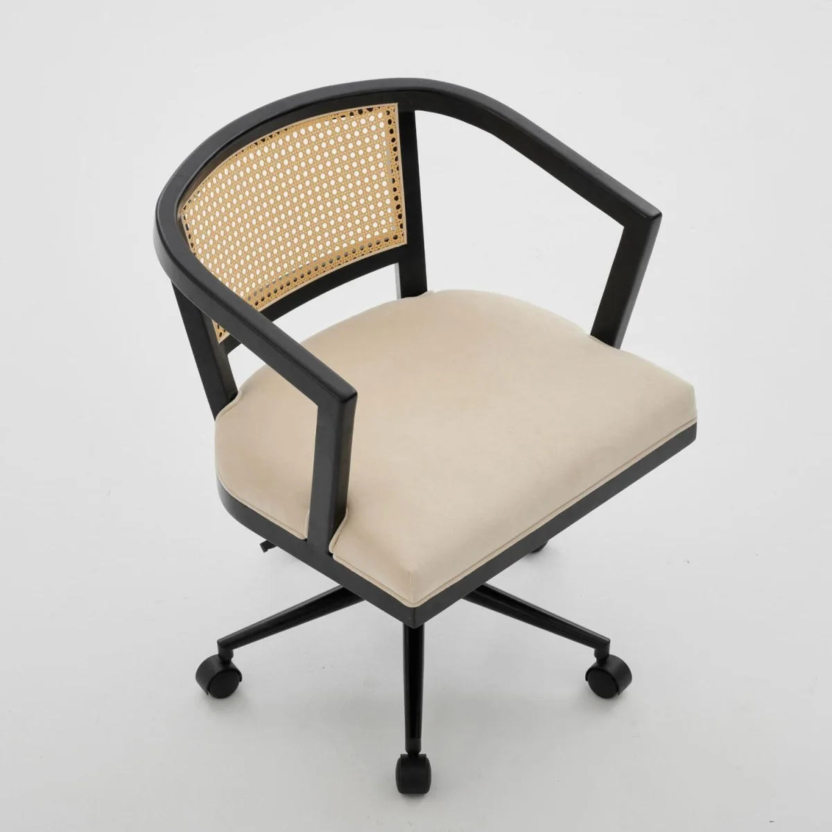 Nola Rattan Swivel Chair - Black – image 5