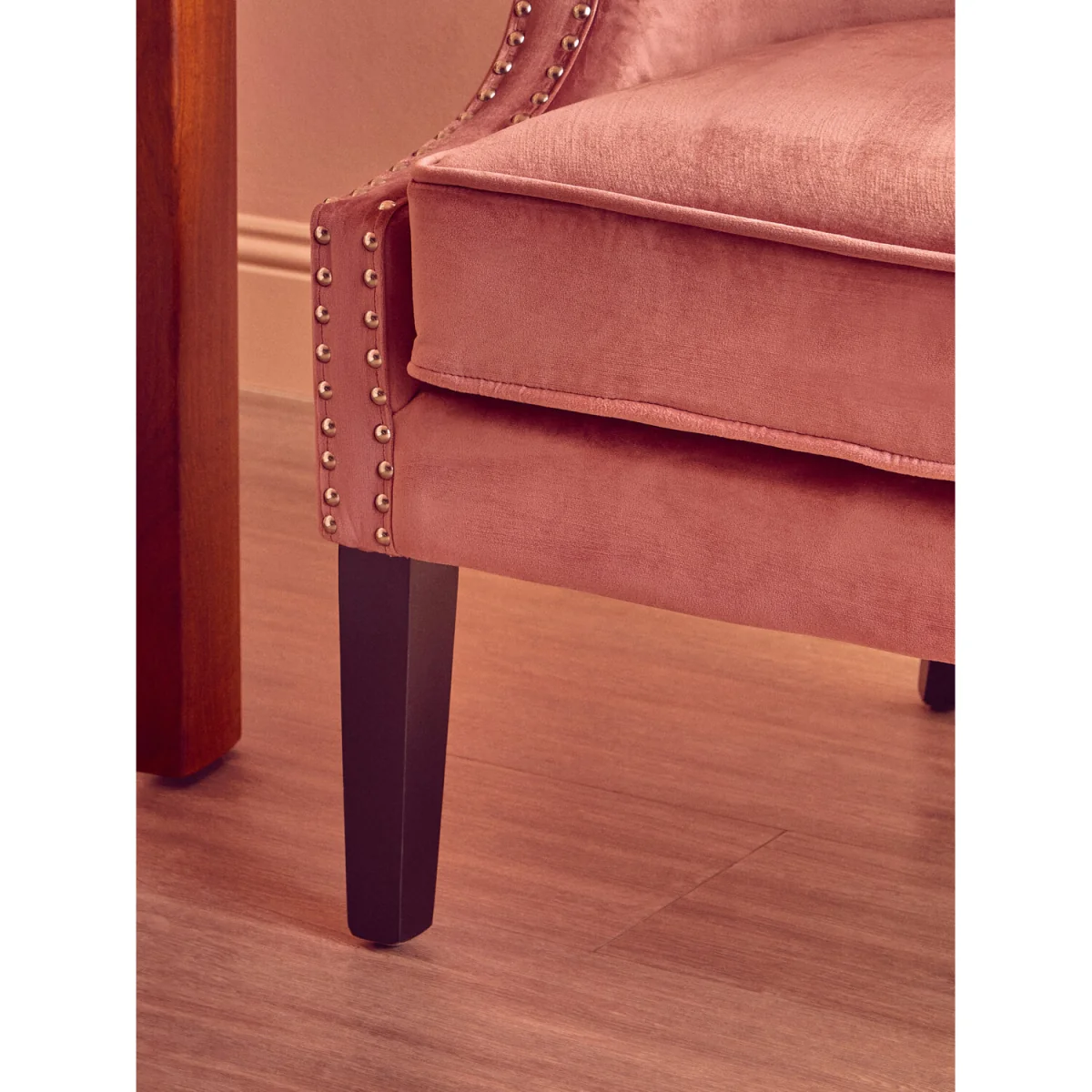 Larissa Pink Velvet Studded Chair - Pink – image 2